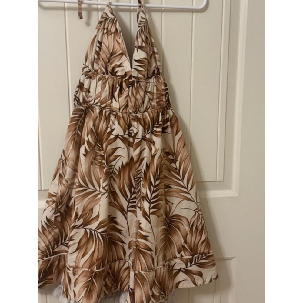 Autumn Adeigbo Karina Leaf Printed Halter Jumpsuit 2 - Picture 4 of 9
